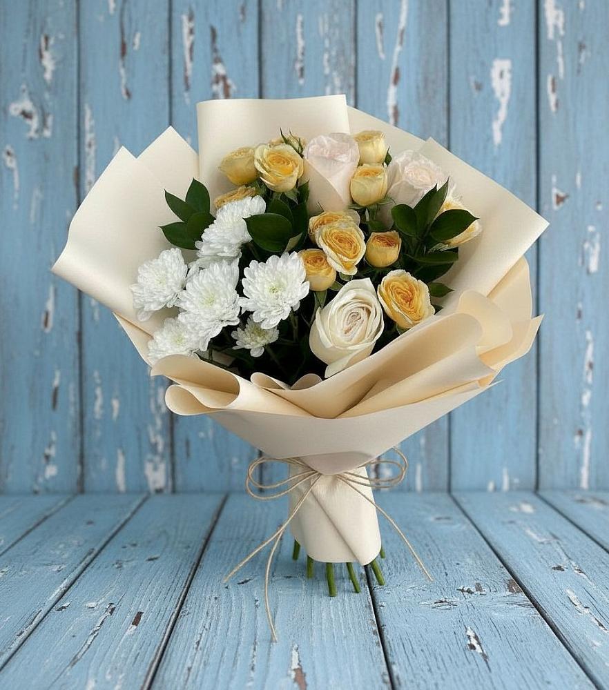 Букет цветов из: Розы и Хризантемы в Заинске