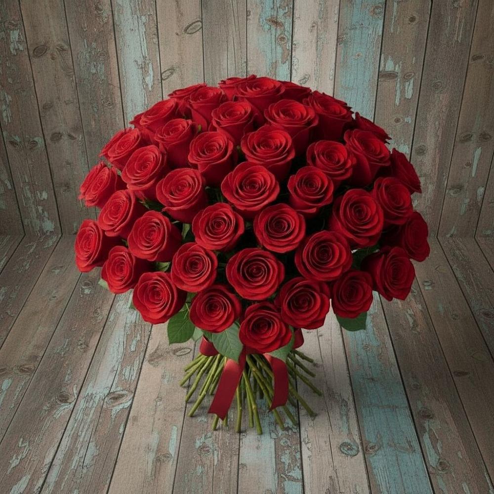 Букет 55 Красных роз Фридом в Заинске