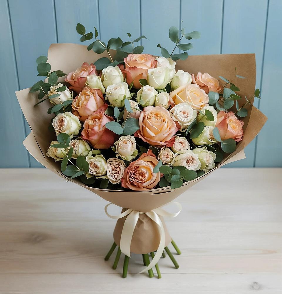 Букет цветов из: Альстромерии и Розы в Заинске