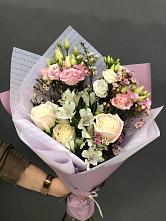 Букет цветов из:  Альстромерии, Розы и Лизиантусы #REPLACE_PRED# Заинске