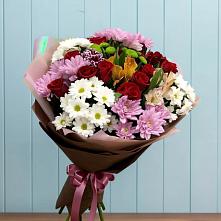Букет цветов из:  Розы, Хризантемы и Альстромерии в Заинске