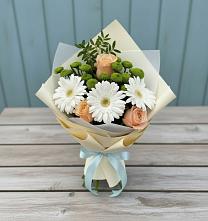 Букет цветов из:  Герберы, Розы и Хризантемы #REPLACE_PRED# Заинске