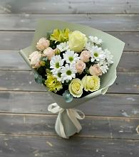 Букет цветов из:  Альстромерии, Розы и Хризантемы #REPLACE_PRED# Заинске